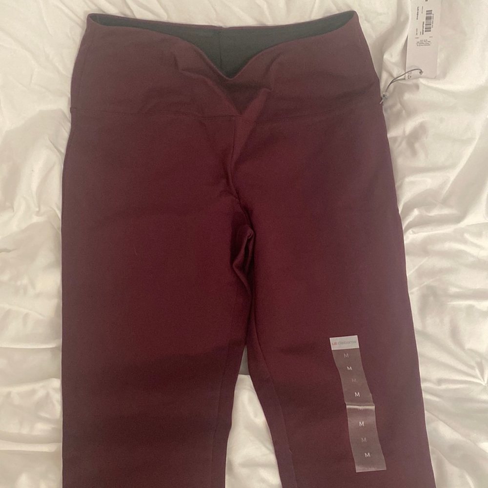 Maroon leggings, thick, stretchy